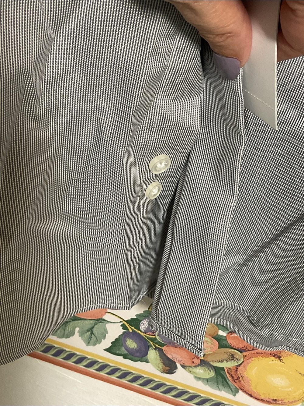 Calvin Klein Steel+ Slim Fit Stretch Dress Shirt Grey 17 32/33 XL NWT - Picture 5 of 10